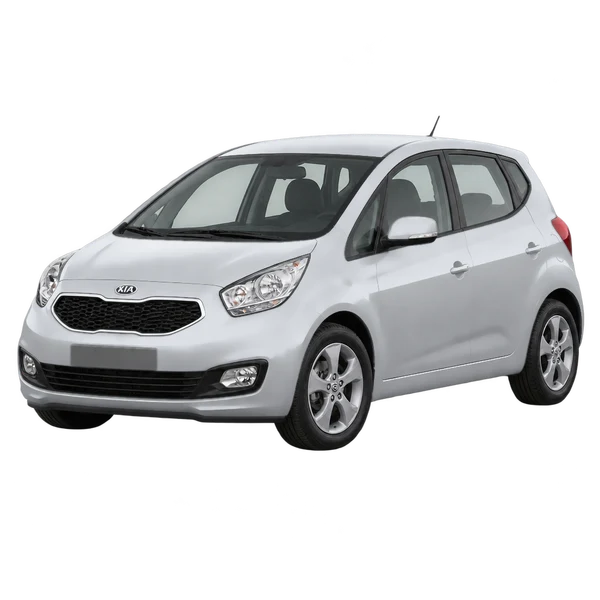 Kia Venga 2020 en plateado, vista frontal tres cuartos (hacia la izquierda)