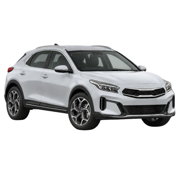 Kia Xceed 2025 prata, vista três quartos dianteiro (voltado para a direita)