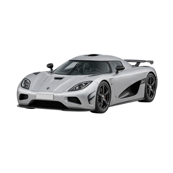 Koenigsegg Agera 2010 prata, vista dianteira em três quartos (voltada para a esquerda)