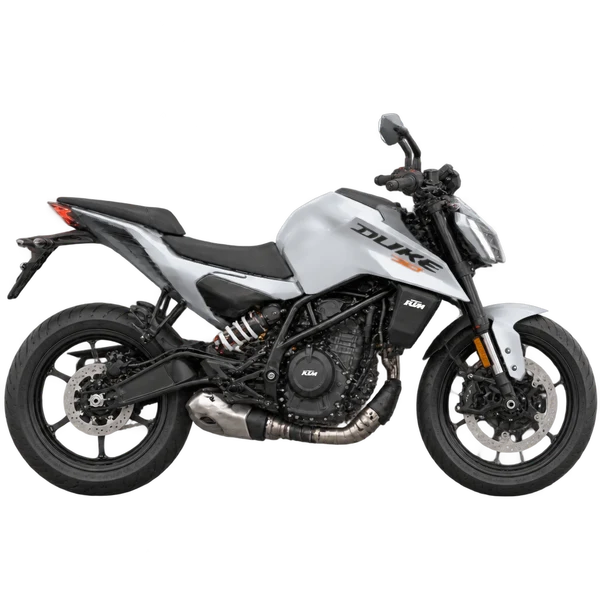 2024 KTM 390 Duke in Silber, Ansicht: Seite (nach rechts gewandt)