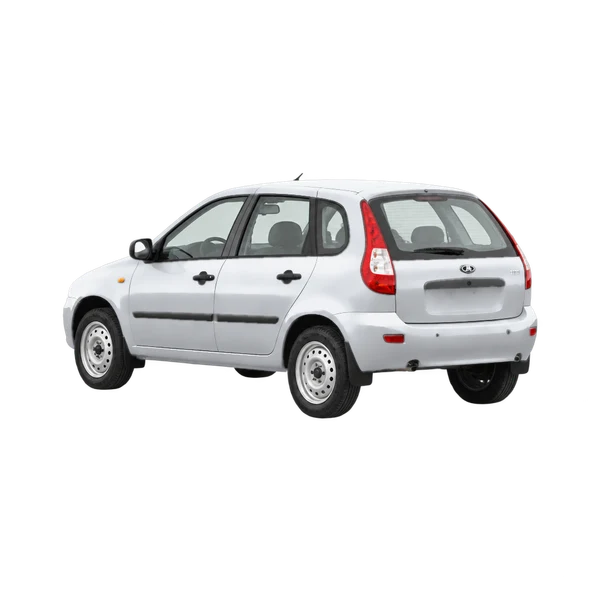 2012 Lada 1117 in Silber, Ansicht: Dreiviertelansicht von hinten (nach links gerichtet)