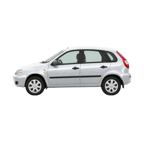 Lada 1119 2013 argent, vue côté (vers la gauche)