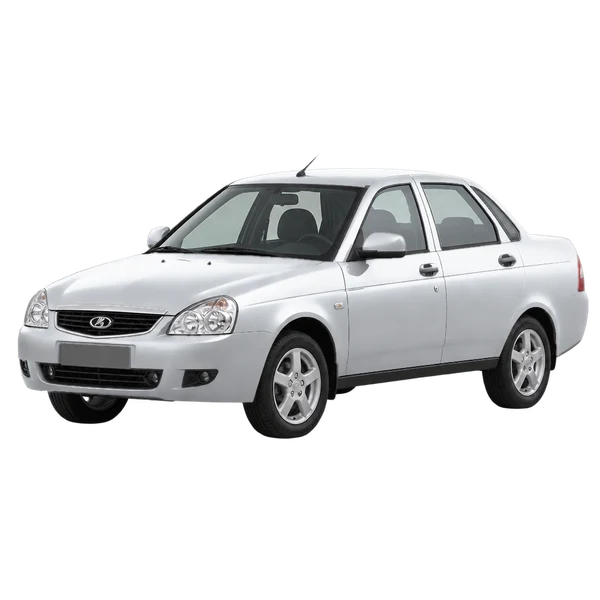 2011 Lada 2170 in Silber, Ansicht: Dreiviertelansicht vorne (nach links gerichtet)