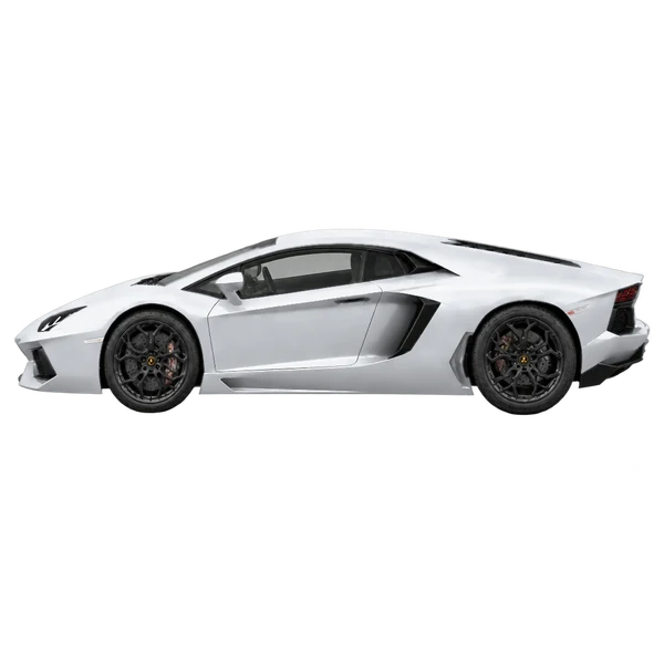 Lamborghini Aventador 2015 argent, vue côté (vers la gauche)