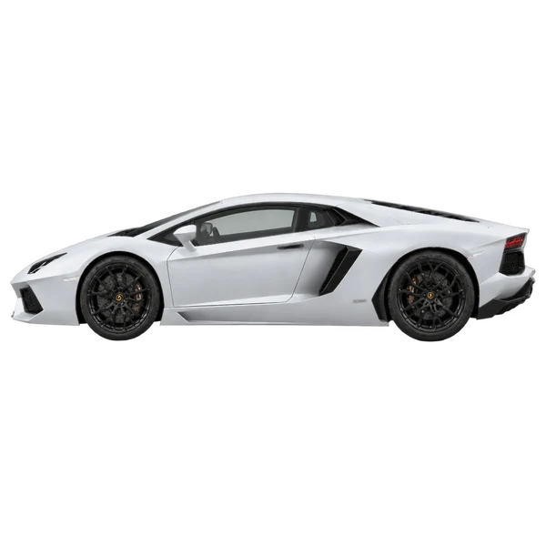 Lamborghini Aventador 2025 argent, vue côté (vers la gauche)