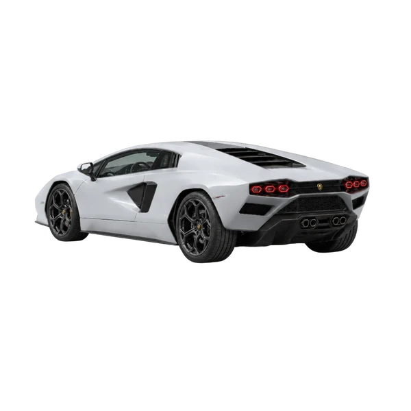 2022 Lamborghini Countach in Silber, Ansicht: Dreiviertelansicht von hinten (nach links gerichtet)