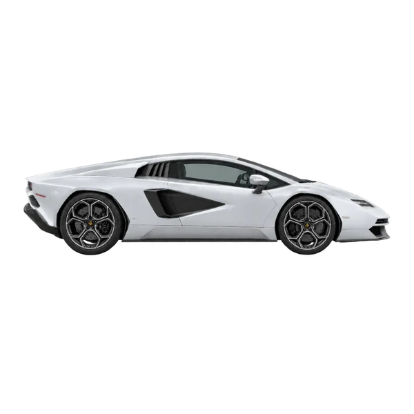 2022 Lamborghini Countach in Silber, Ansicht: Seite (nach rechts gewandt)