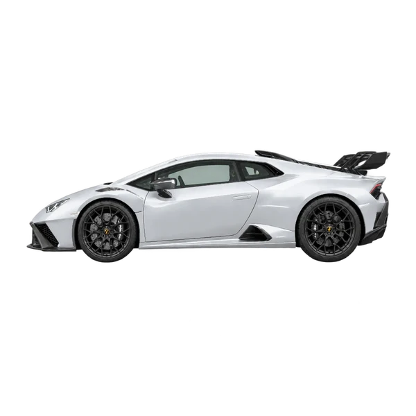 シルバーの2023 Lamborghini Huracan STO（側面（左向き）ビュー）