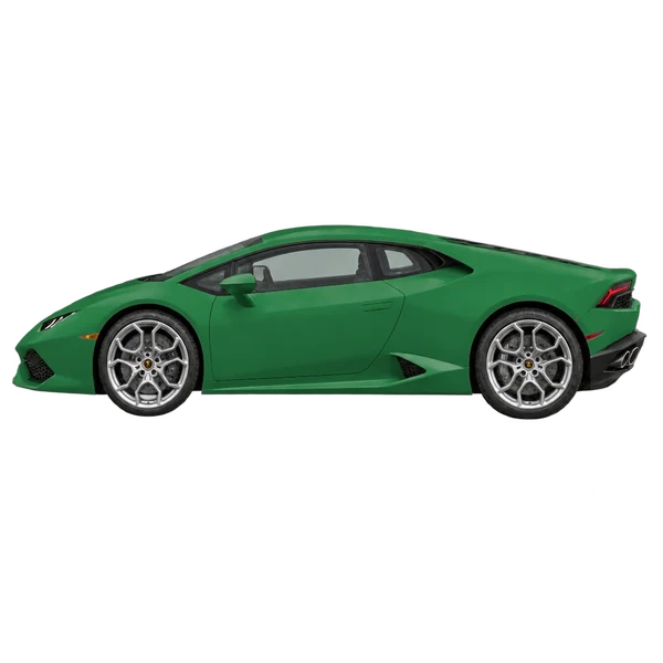 Lamborghini Huracan 2018 en verde, vista lateral (mirando a la izquierda)