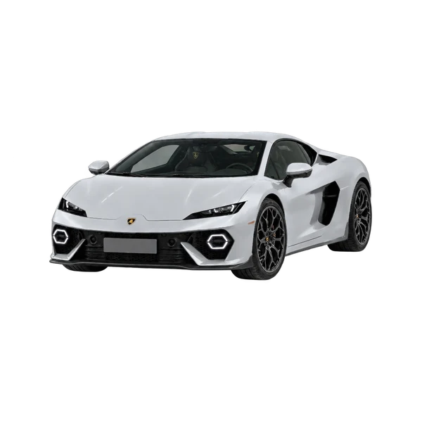 Lamborghini Temerario 2025 prata, vista dianteira em três quartos (voltada para a esquerda)