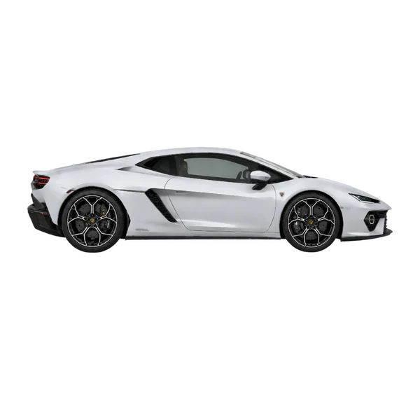 シルバーの2027 Lamborghini Temerario（側面（右向き）ビュー）