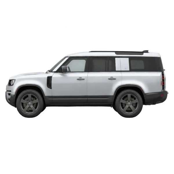 2023 Land Rover Defender 130 in Silber, Ansicht: Seite (nach links gerichtet)