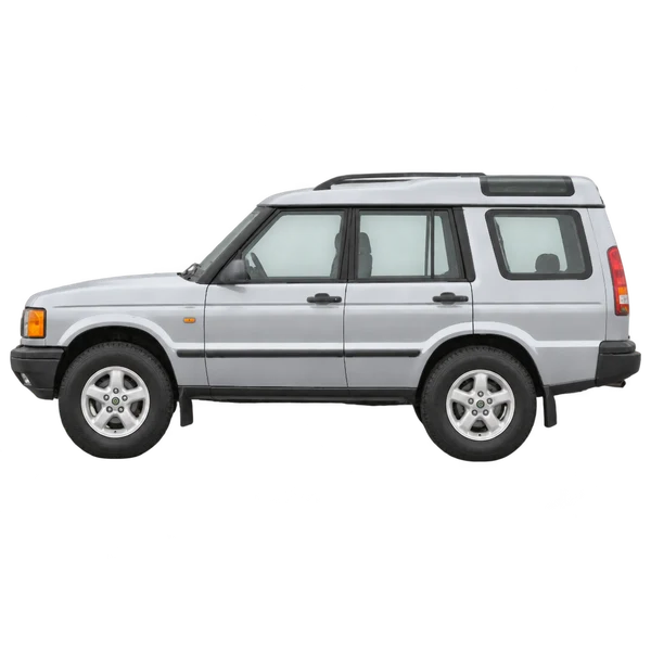 Land Rover Discovery 2001 prata, vista lateral (voltada para a esquerda)