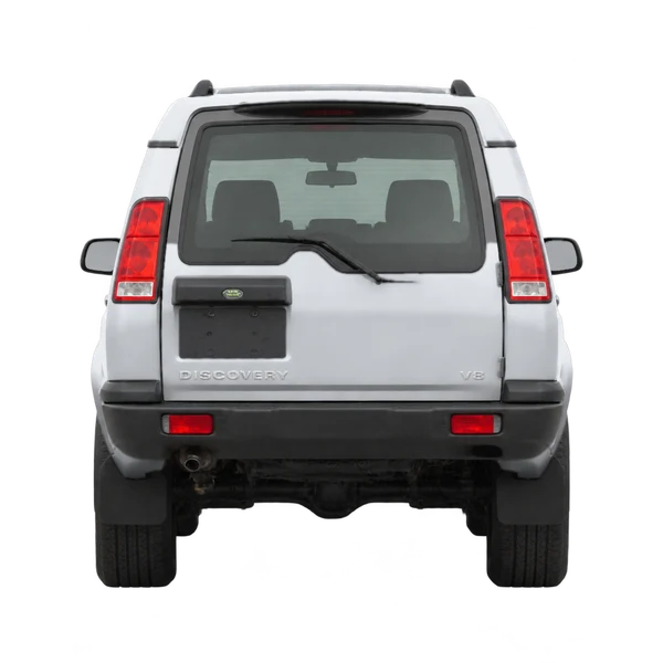 Land Rover Discovery 2003 باللون فضي، منظر من الخلف