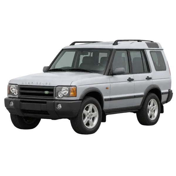 Land Rover Discovery 2004 en plateado, vista frontal tres cuartos (hacia la izquierda)