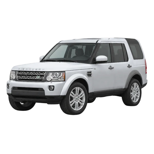 Land Rover Discovery 2012 prata, vista dianteira em três quartos (voltada para a esquerda)