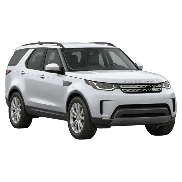 silver 2017 Land Rover Discovery front three-quarter (facing left) view