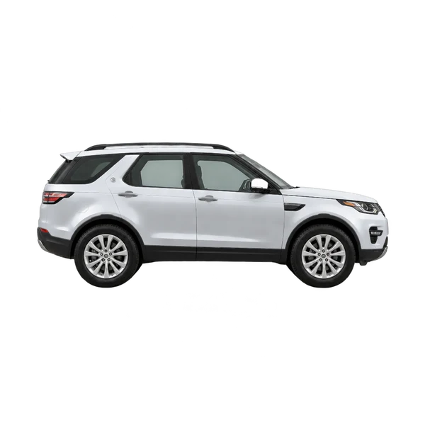 silver 2017 Land Rover Discovery side (facing right) view