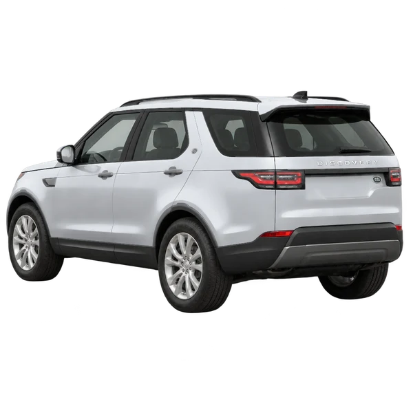 2021 Land Rover Discovery in Silber, Ansicht: Dreiviertelansicht von hinten (nach links gerichtet)