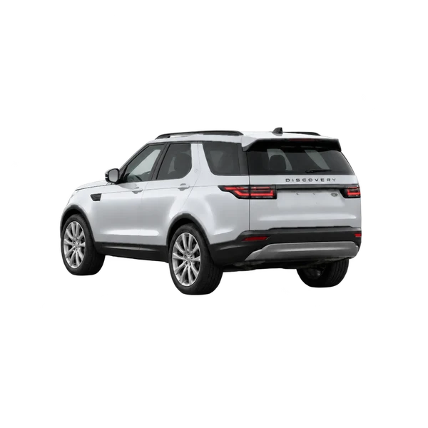 silver 2024 Land Rover Discovery rear three-quarter (facing left) view