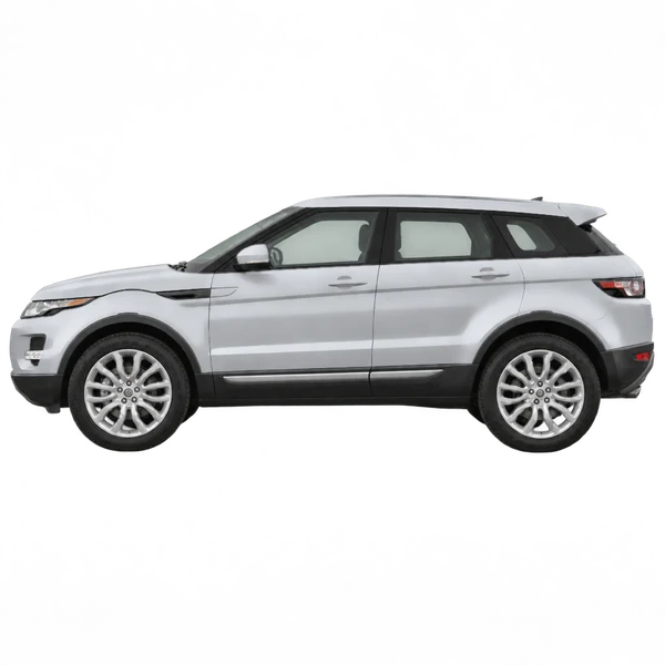 Land Rover Evoque 2013 prata, vista lateral (voltada para a esquerda)