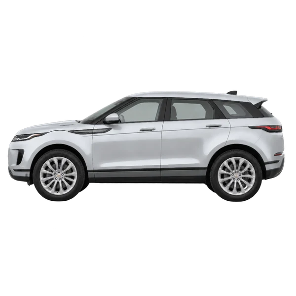 Land Rover Evoque 2020 prata, vista lateral (voltada para a esquerda)