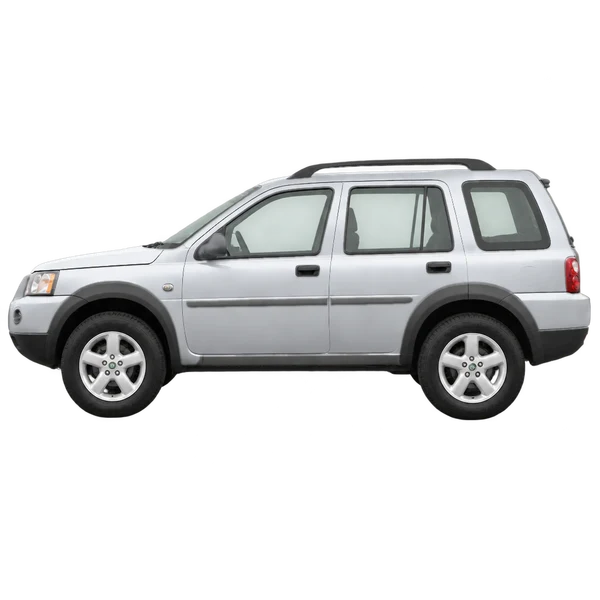 Land Rover Freelander 2004 prata, vista lateral (voltada para a esquerda)