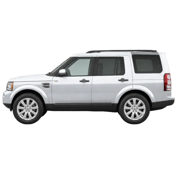 Land Rover LR4 2010 باللون فضي، منظر جانبي (متجه إلى اليسار)