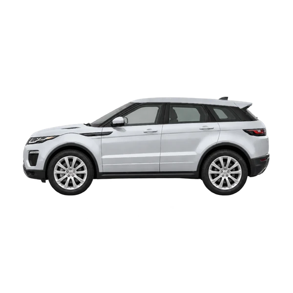 2021 Land Rover Range Rover Evoque in Silber, Ansicht: Seite (nach links gerichtet)