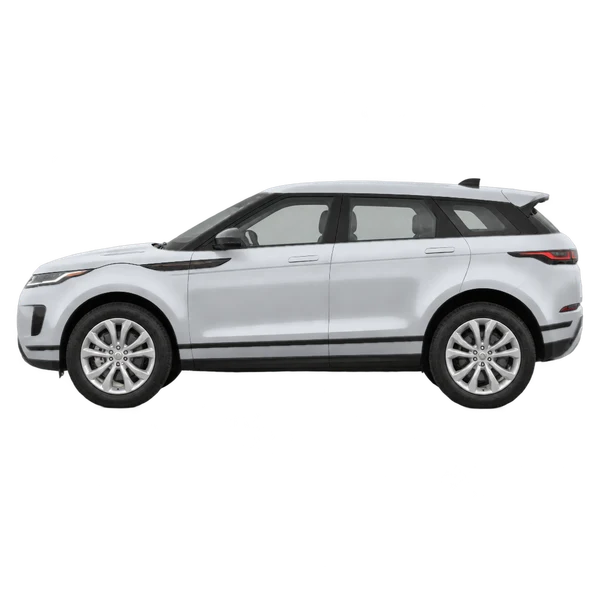 2027 Land Rover Range Rover Evoque in Silber, Ansicht: Seite (nach links gerichtet)