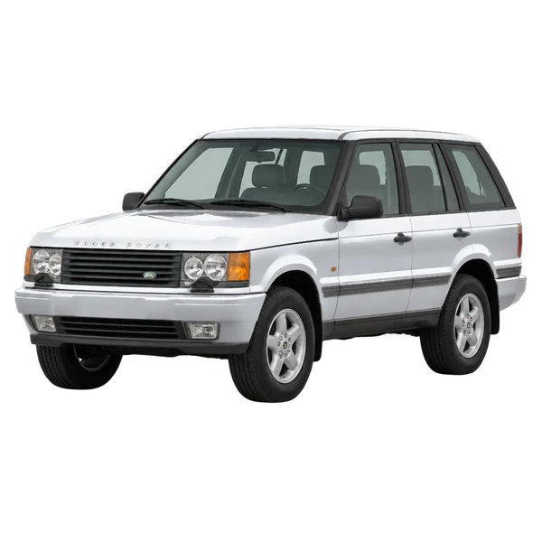Land Rover Range Rover 2002 prata, vista dianteira em três quartos (voltada para a esquerda)