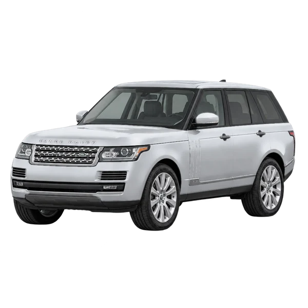Land Rover Range Rover 2014 باللون فضي، منظر منظر أمامي بزاوية ثلاثة أرباع (متجه لليسار)