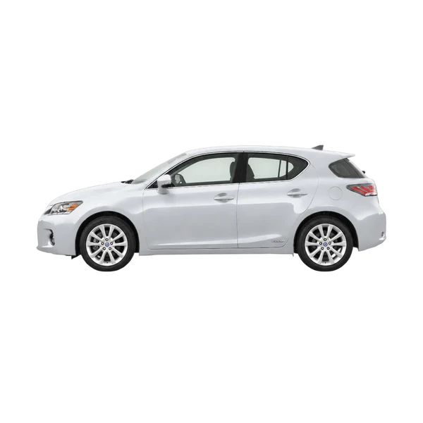 Lexus CT200H 2012 باللون فضي، منظر منظر جانبي (باتجاه اليمين)