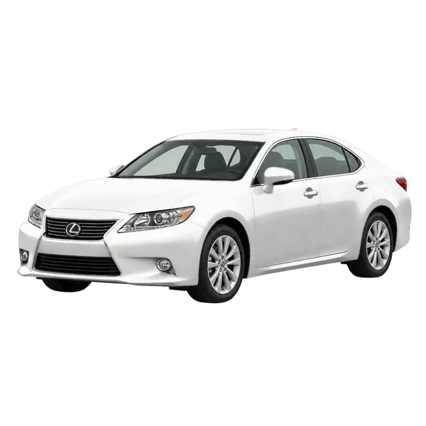 Lexus ES 2013 باللون أبيض، منظر منظر أمامي بزاوية ثلاثة أرباع (متجه لليسار)