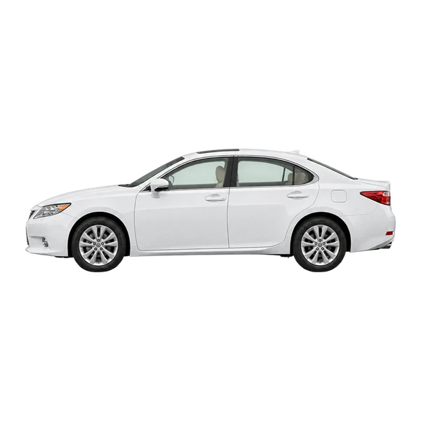 Lexus ES 2013 باللون أبيض، منظر جانبي (متجه إلى اليسار)