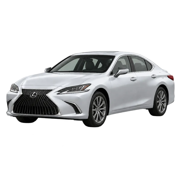 シルバーの2020 Lexus ES(フロントスリークォーター(左向き)ビュー)