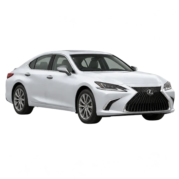 Lexus ES 2023 prata, vista três quartos dianteiro (voltado para a direita)