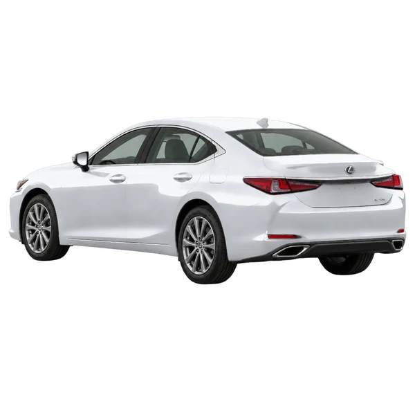2023 Lexus ES in Silber, Ansicht: Dreiviertelansicht von hinten (nach links gerichtet)