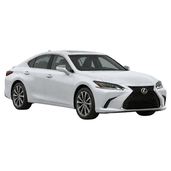 Lexus ES 2026 باللون فضي، منظر زاوية ثلاثة أرباع أمامية (باتجاه اليمين)