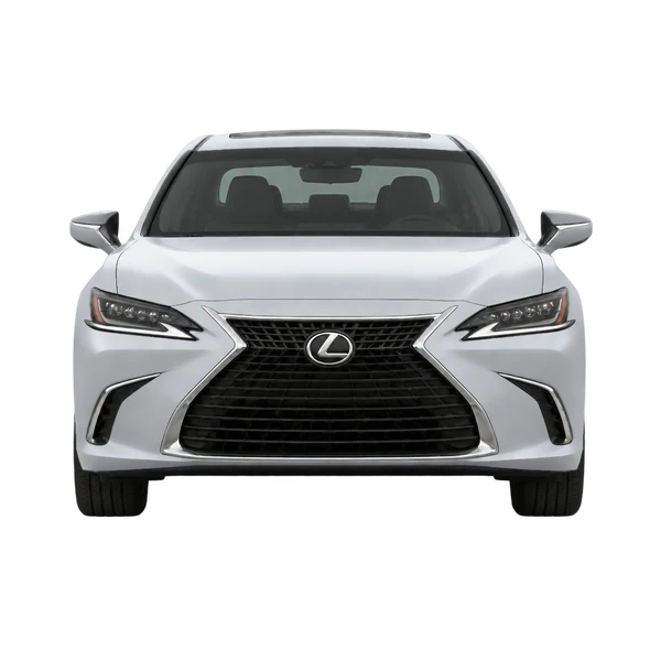 Lexus ES 2026 باللون فضي، منظر أمامي