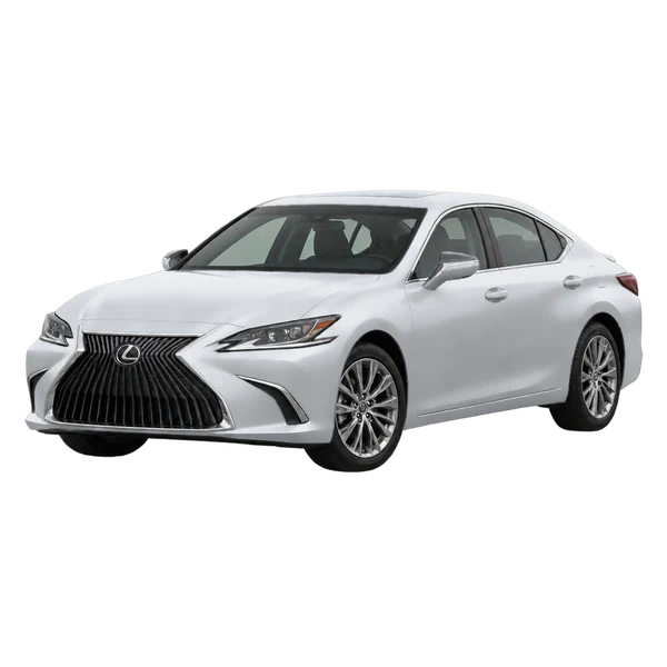 Lexus ES300H 2019 argent, vue trois-quarts avant (orienté vers la gauche)