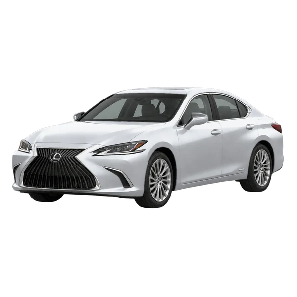 Lexus ES300H 2021 argent, vue trois-quarts avant (orienté vers la gauche)