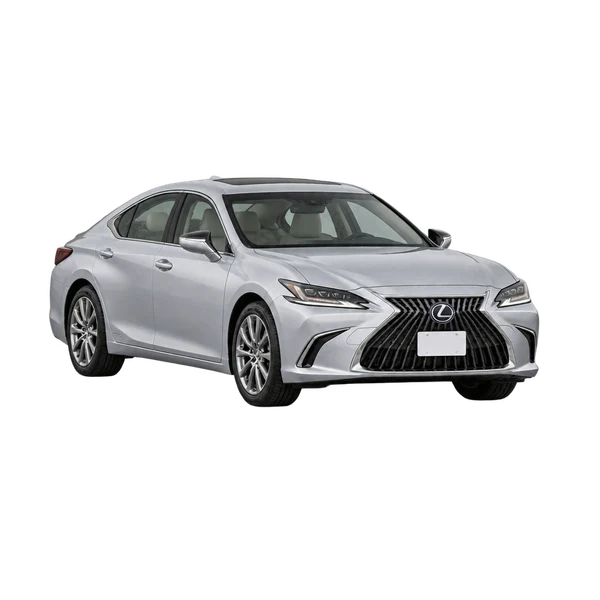 Lexus ES300H 2024 argent, vue trois-quarts avant (orienté vers la gauche)
