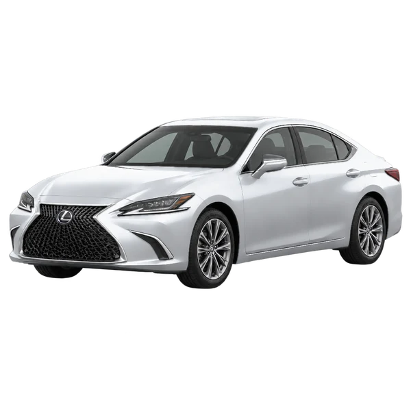 2026 Lexus ES300H in Silber, Ansicht: Dreiviertelansicht vorne (nach links gerichtet)