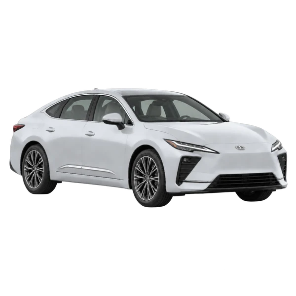 Lexus ES350E 2026 argent, vue trois-quarts avant (orienté vers la droite)