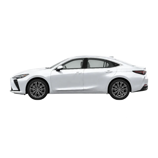 Lexus ES350E 2026 argent, vue côté (vers la gauche)