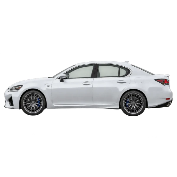 Lexus GS F 2019 en plateado, vista lateral (mirando a la izquierda)