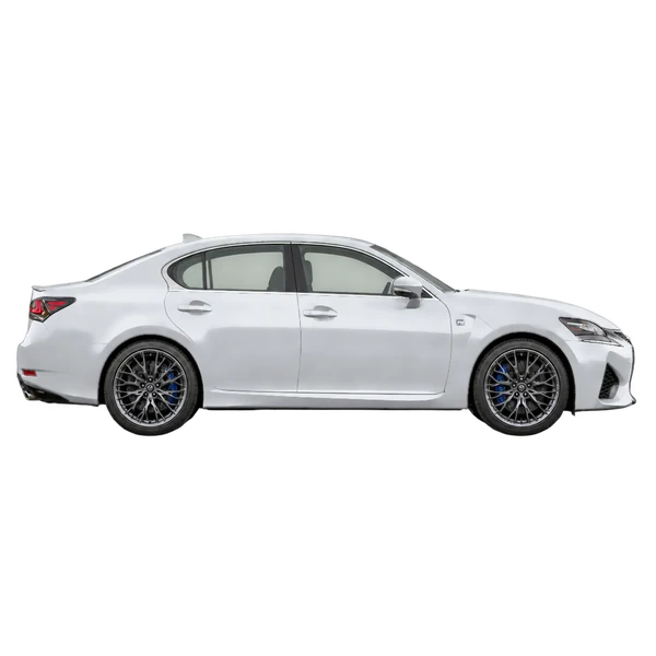 Lexus GS F 2019 en plateado, vista lateral (hacia la derecha)