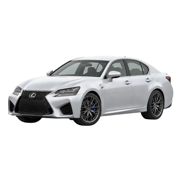 Lexus GS F 2020 en plateado, vista frontal tres cuartos (hacia la izquierda)
