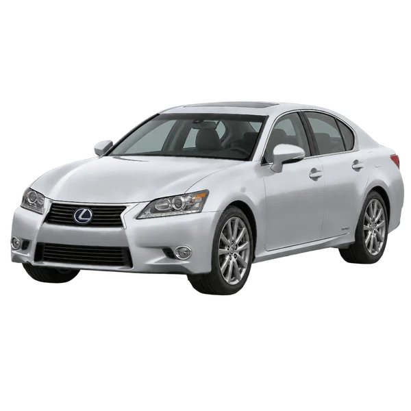 シルバーの2014 Lexus GS300H（フロントスリークォーター(左向き)ビュー）
